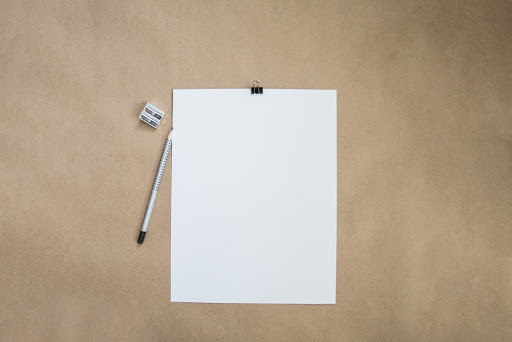 A blank piece of paper to make a list for choosing the right tenant. 